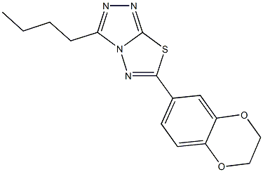 3-butyl-6-(2,3-dihydro-1,4-benzodioxin-6-yl)[1,2,4]triazolo[3,4-b][1,3,4]thiadiazole Struktur