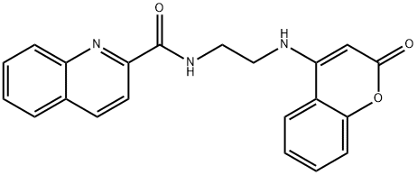 N-{2-[(2-oxo-2H-chromen-4-yl)amino]ethyl}-2-quinolinecarboxamide Struktur