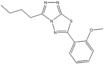 3-butyl-6-(2-methoxyphenyl)[1,2,4]triazolo[3,4-b][1,3,4]thiadiazole Struktur