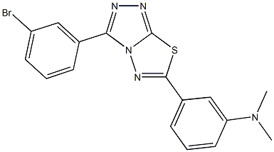 N-{3-[3-(3-bromophenyl)[1,2,4]triazolo[3,4-b][1,3,4]thiadiazol-6-yl]phenyl}-N,N-dimethylamine Struktur