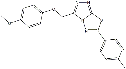 3-[(4-methoxyphenoxy)methyl]-6-(6-methyl-3-pyridinyl)[1,2,4]triazolo[3,4-b][1,3,4]thiadiazole Struktur