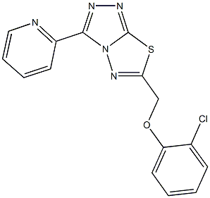 6-[(2-chlorophenoxy)methyl]-3-(2-pyridinyl)[1,2,4]triazolo[3,4-b][1,3,4]thiadiazole Struktur