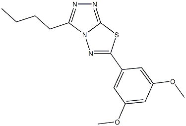 3-butyl-6-(3,5-dimethoxyphenyl)[1,2,4]triazolo[3,4-b][1,3,4]thiadiazole Struktur