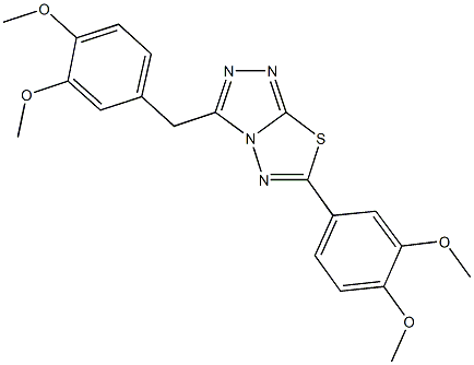 3-(3,4-dimethoxybenzyl)-6-(3,4-dimethoxyphenyl)[1,2,4]triazolo[3,4-b][1,3,4]thiadiazole Struktur