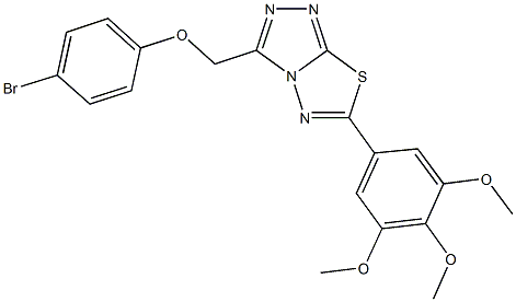 3-[(4-bromophenoxy)methyl]-6-(3,4,5-trimethoxyphenyl)[1,2,4]triazolo[3,4-b][1,3,4]thiadiazole Struktur