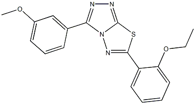 6-(2-ethoxyphenyl)-3-(3-methoxyphenyl)[1,2,4]triazolo[3,4-b][1,3,4]thiadiazole Struktur