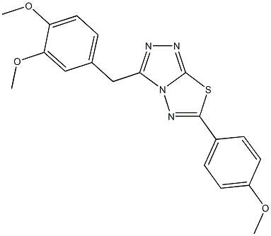 3-(3,4-dimethoxybenzyl)-6-(4-methoxyphenyl)[1,2,4]triazolo[3,4-b][1,3,4]thiadiazole Struktur