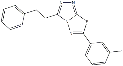 6-(3-methylphenyl)-3-(2-phenylethyl)[1,2,4]triazolo[3,4-b][1,3,4]thiadiazole Struktur