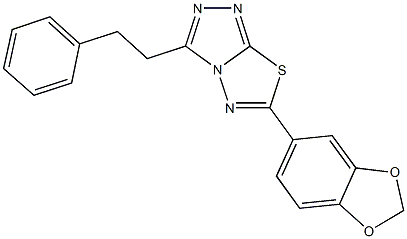 6-(1,3-benzodioxol-5-yl)-3-(2-phenylethyl)[1,2,4]triazolo[3,4-b][1,3,4]thiadiazole Struktur