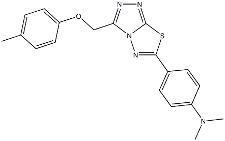 N,N-dimethyl-N-(4-{3-[(4-methylphenoxy)methyl][1,2,4]triazolo[3,4-b][1,3,4]thiadiazol-6-yl}phenyl)amine Struktur