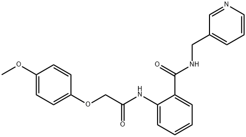 2-{[(4-methoxyphenoxy)acetyl]amino}-N-(3-pyridinylmethyl)benzamide Struktur