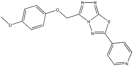 3-[(4-methoxyphenoxy)methyl]-6-(4-pyridinyl)[1,2,4]triazolo[3,4-b][1,3,4]thiadiazole Struktur