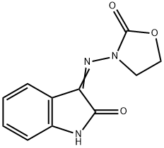 3-[(2-oxo-1,3-oxazolidin-3-yl)imino]-1,3-dihydro-2H-indol-2-one Struktur