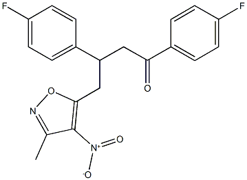 1,3-bis(4-fluorophenyl)-4-{4-nitro-3-methyl-5-isoxazolyl}-1-butanone Struktur