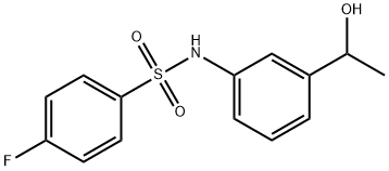 4-fluoro-N-[3-(1-hydroxyethyl)phenyl]benzenesulfonamide Struktur