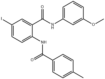 5-iodo-N-(3-methoxyphenyl)-2-[(4-methylbenzoyl)amino]benzamide Struktur