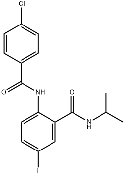 2-[(4-chlorobenzoyl)amino]-5-iodo-N-isopropylbenzamide Struktur