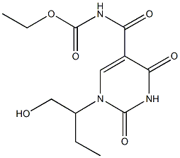 ethyl {1-[1-(hydroxymethyl)propyl]-2,4-dioxo-1,2,3,4-tetrahydro-5-pyrimidinyl}carbonylcarbamate Struktur