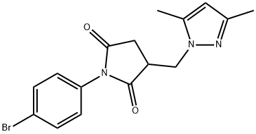 1-(4-bromophenyl)-3-[(3,5-dimethyl-1H-pyrazol-1-yl)methyl]-2,5-pyrrolidinedione Struktur