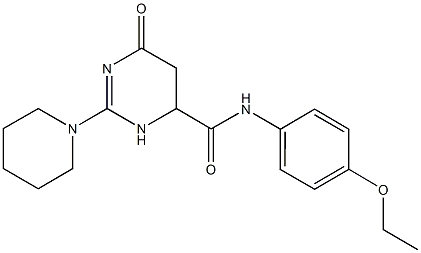 N-(4-ethoxyphenyl)-6-oxo-2-(1-piperidinyl)-3,4,5,6-tetrahydro-4-pyrimidinecarboxamide Struktur