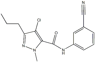 4-chloro-N-(3-cyanophenyl)-1-methyl-3-propyl-1H-pyrazole-5-carboxamide Struktur