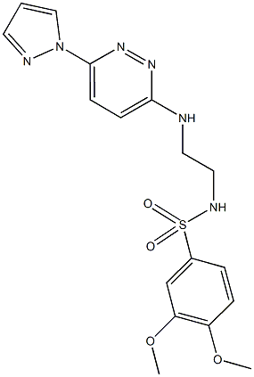 3,4-dimethoxy-N-(2-{[6-(1H-pyrazol-1-yl)-3-pyridazinyl]amino}ethyl)benzenesulfonamide Struktur