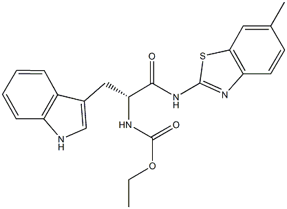 ethyl 1-(1H-indol-3-ylmethyl)-2-[(6-methyl-1,3-benzothiazol-2-yl)amino]-2-oxoethylcarbamate Struktur