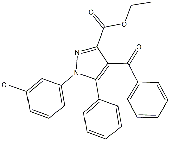 ethyl 4-benzoyl-1-(3-chlorophenyl)-5-phenyl-1H-pyrazole-3-carboxylate Struktur