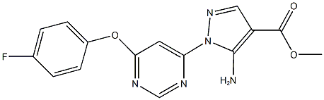 methyl 5-amino-1-[6-(4-fluorophenoxy)-4-pyrimidinyl]-1H-pyrazole-4-carboxylate Struktur