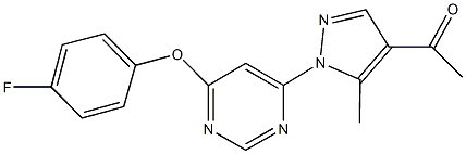 1-{1-[6-(4-fluorophenoxy)-4-pyrimidinyl]-5-methyl-1H-pyrazol-4-yl}ethanone Struktur