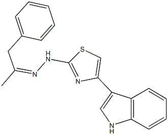 1-phenylacetone [4-(1H-indol-3-yl)-1,3-thiazol-2-yl]hydrazone Struktur