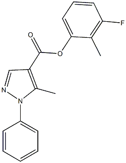 3-fluoro-2-methylphenyl 5-methyl-1-phenyl-1H-pyrazole-4-carboxylate Struktur