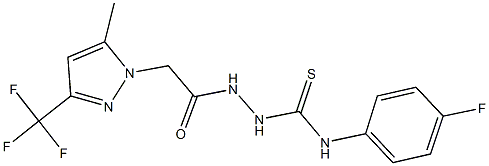 N-(4-fluorophenyl)-2-{[5-methyl-3-(trifluoromethyl)-1H-pyrazol-1-yl]acetyl}hydrazinecarbothioamide Struktur