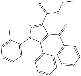 ethyl 4-benzoyl-1-(2-methylphenyl)-5-phenyl-1H-pyrazole-3-carboxylate Struktur