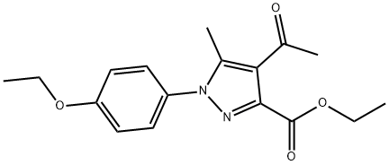 ethyl 4-acetyl-1-(4-ethoxyphenyl)-5-methyl-1H-pyrazole-3-carboxylate Struktur