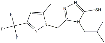 4-isobutyl-5-{[5-methyl-3-(trifluoromethyl)-1H-pyrazol-1-yl]methyl}-4H-1,2,4-triazol-3-yl hydrosulfide Struktur