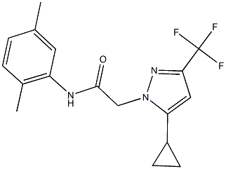 2-[5-cyclopropyl-3-(trifluoromethyl)-1H-pyrazol-1-yl]-N-(2,5-dimethylphenyl)acetamide Struktur