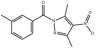 4-nitro-3,5-dimethyl-1-(3-methylbenzoyl)-1H-pyrazole Struktur