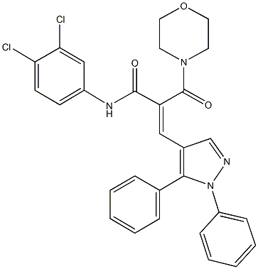 N-(3,4-dichlorophenyl)-3-(1,5-diphenyl-1H-pyrazol-4-yl)-2-(4-morpholinylcarbonyl)acrylamide Struktur