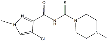 4-chloro-1-methyl-N-[(4-methyl-1-piperazinyl)carbothioyl]-1H-pyrazole-3-carboxamide Struktur