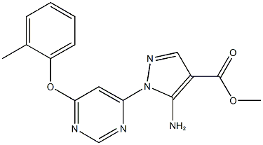 methyl 5-amino-1-[6-(2-methylphenoxy)-4-pyrimidinyl]-1H-pyrazole-4-carboxylate Struktur