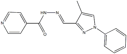 N'-[(4-methyl-1-phenyl-1H-pyrazol-3-yl)methylene]isonicotinohydrazide Struktur