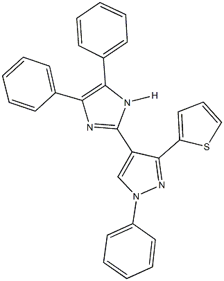 4-(4,5-diphenyl-1H-imidazol-2-yl)-1-phenyl-3-(2-thienyl)-1H-pyrazole Struktur