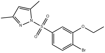 2-bromo-5-[(3,5-dimethyl-1H-pyrazol-1-yl)sulfonyl]phenyl ethyl ether Struktur