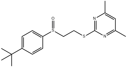 2-({2-[(4-tert-butylphenyl)sulfinyl]ethyl}sulfanyl)-4,6-dimethylpyrimidine Struktur