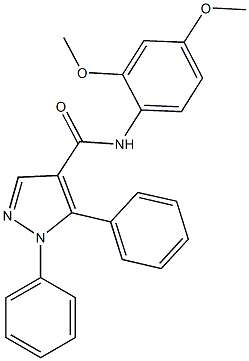 N-(2,4-dimethoxyphenyl)-1,5-diphenyl-1H-pyrazole-4-carboxamide Struktur