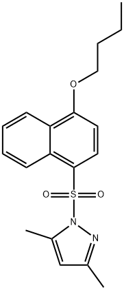 butyl 4-[(3,5-dimethyl-1H-pyrazol-1-yl)sulfonyl]-1-naphthyl ether Struktur