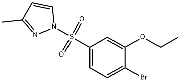 2-bromo-5-[(3-methyl-1H-pyrazol-1-yl)sulfonyl]phenyl ethyl ether Struktur