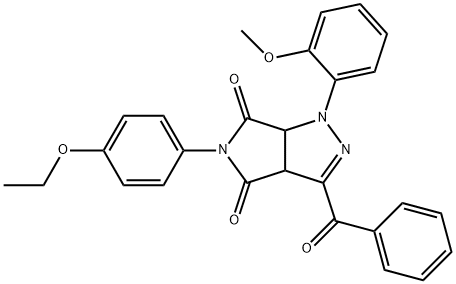 3-benzoyl-5-(4-ethoxyphenyl)-1-(2-methoxyphenyl)-3a,6a-dihydropyrrolo[3,4-c]pyrazole-4,6(1H,5H)-dione Struktur