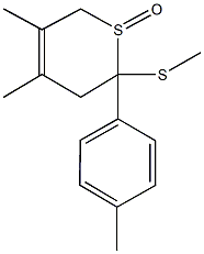 4,5-dimethyl-2-(4-methylphenyl)-1-oxido-3,6-dihydro-2H-thiopyran-2-yl methyl sulfide Struktur